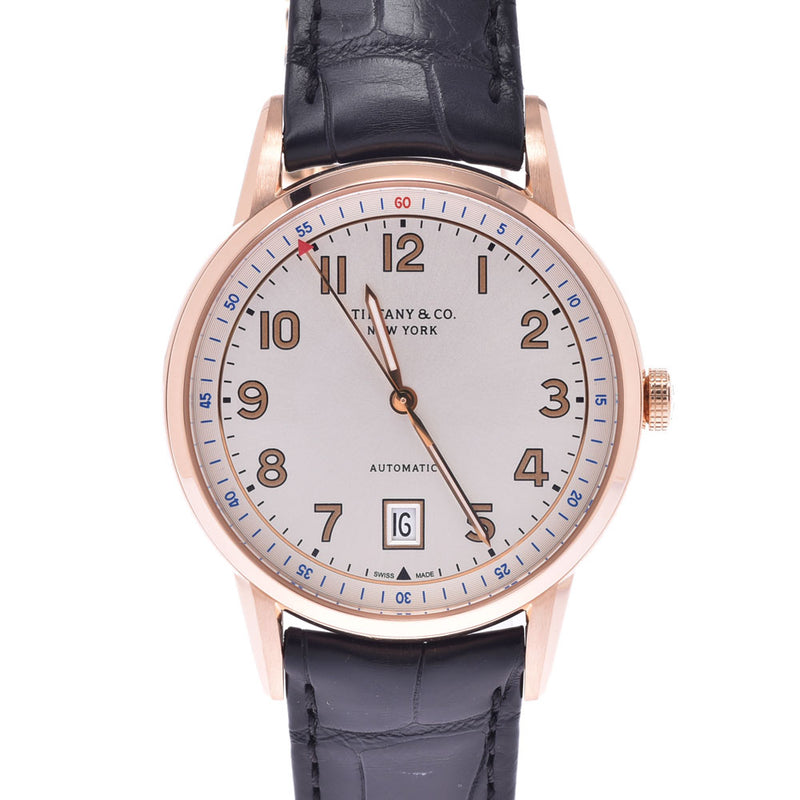 【113818】TIFFANY&Co. ティファニー  34683859 CT60 シルバーダイヤル PG/レザー（クロコ） 自動巻き 当店オリジナルボックス 腕時計 時計 WATCH メンズ 男性 男 紳士