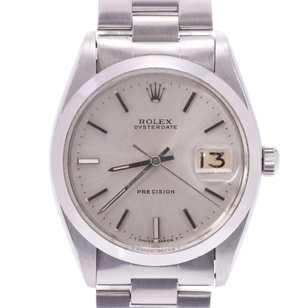 ROLEX Lorex, Oyster, Precision, 6694 Boys, SS, watch, hand-wrapped, silver letters, AB, used, rank used, silver.