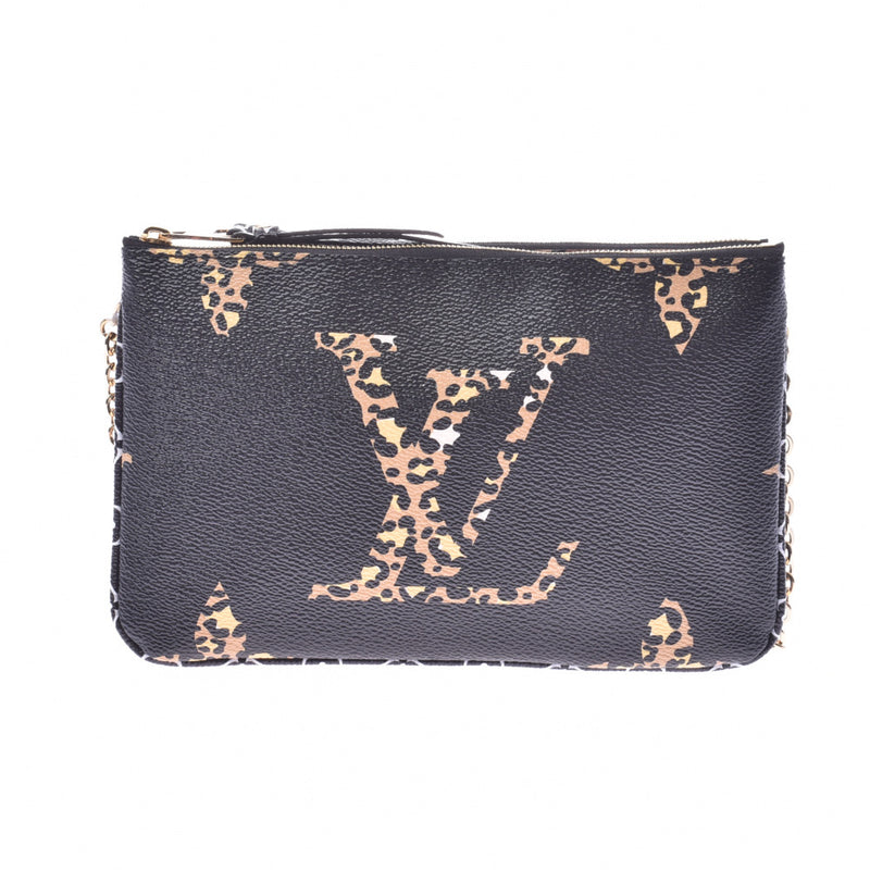 LOUIS VUITTON Louis Vuitton Monogram Jungle Pochette Double Zipper 19AW Black M67874 Ladies Shoulder Bag Shindo Used Ginzo