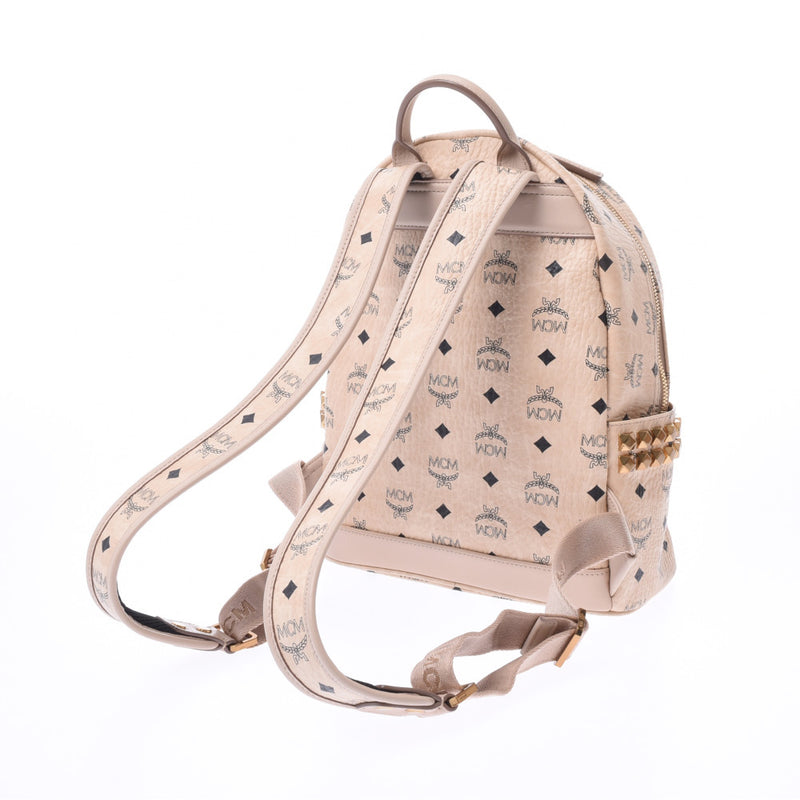 MCM MC M backpack studs beige unisex leather backpack daypack A rank used Ginzo