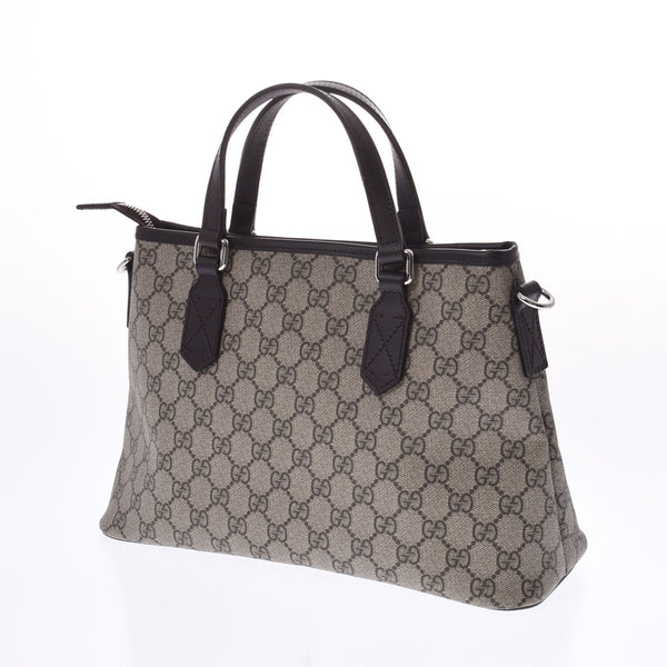 GUCCI Gucci GG スプリーム 2WAY bag beige / brown 429019 lady's GG スプリームキャンバスレザートートバッグ A rank used silver storehouse