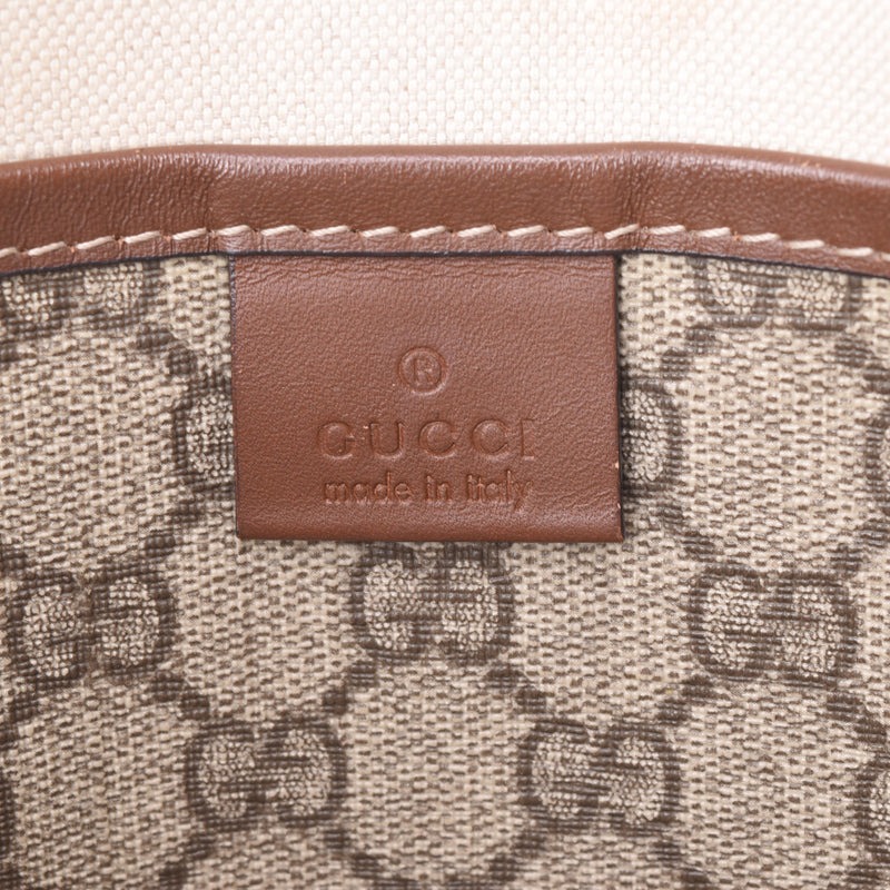 GUCCI グッチ GGプラス シェリーライン グレージュ/ブラウン 211134 ユニセックス GGスプリームキャンバス レザー トートバッグ ABランク 中古 銀蔵