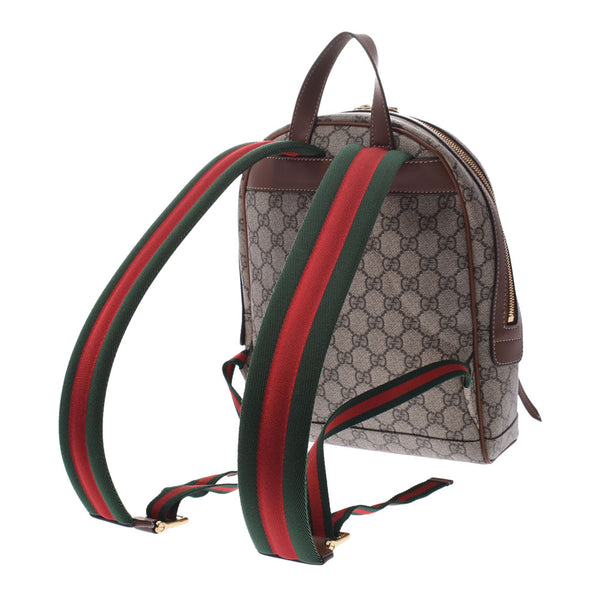 GUCCI Gucci GG スプリームバックパック butterfly flower Japan-limited graige system tea 427042 unisex GG スプリームキャンバスレザーリュック day pack newly used goods silver storehouse