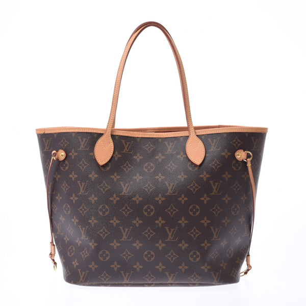 LOUIS VUITTON ルイヴィトンモノグラムネヴァーフル MM brown / three M41177 unisex monogram canvas leather tote bag AB rank used silver storehouse