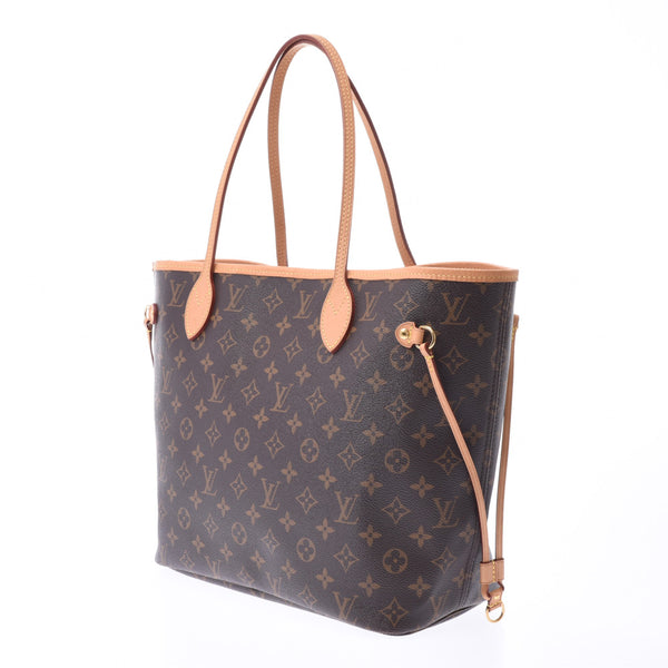 LOUIS VUITTON ルイヴィトンモノグラムネヴァーフル MM brown / three M41177 unisex monogram canvas leather tote bag AB rank used silver storehouse