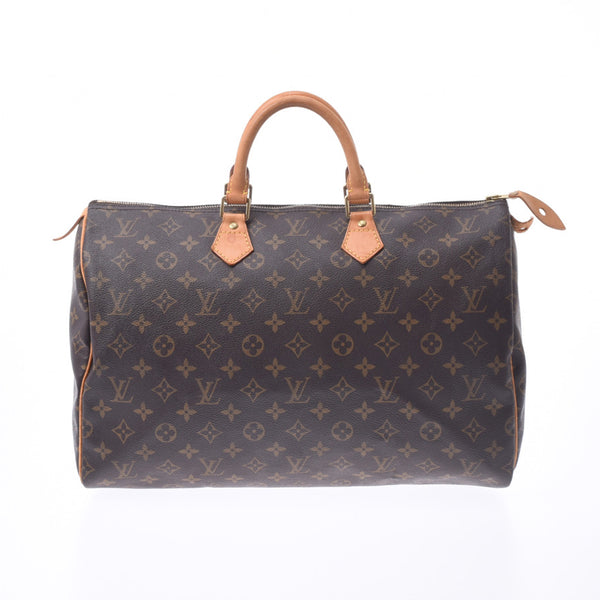 LOUIS VUITTON路易威登Monogram Speedy 40棕色M41522中性Monogram帆布手提包B等级二手Ginzo