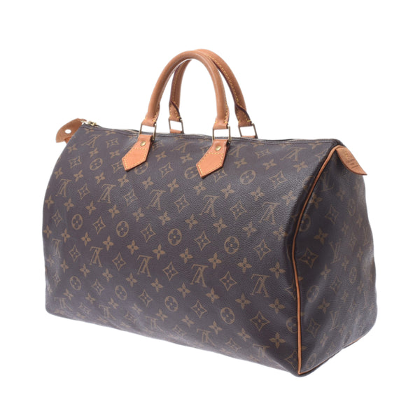 LOUIS VUITTON路易威登Monogram Speedy 40棕色M41522中性Monogram帆布手提包B等级二手Ginzo