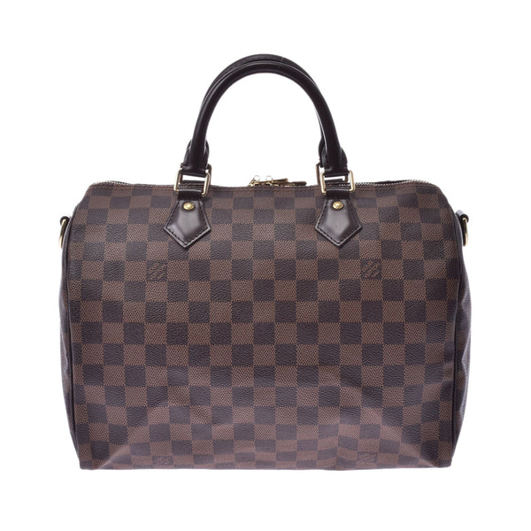 路易威登（Louis Vuitton）路易威登Damier Speedy Band Lierre 30棕色N41367男女皆宜的Damier帆布皮革手提包一个二手的Ginzo