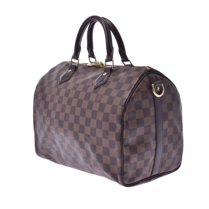 路易威登（Louis Vuitton）路易威登Damier Speedy Band Lierre 30棕色N41367男女皆宜的Damier帆布皮革手提包一个二手的Ginzo