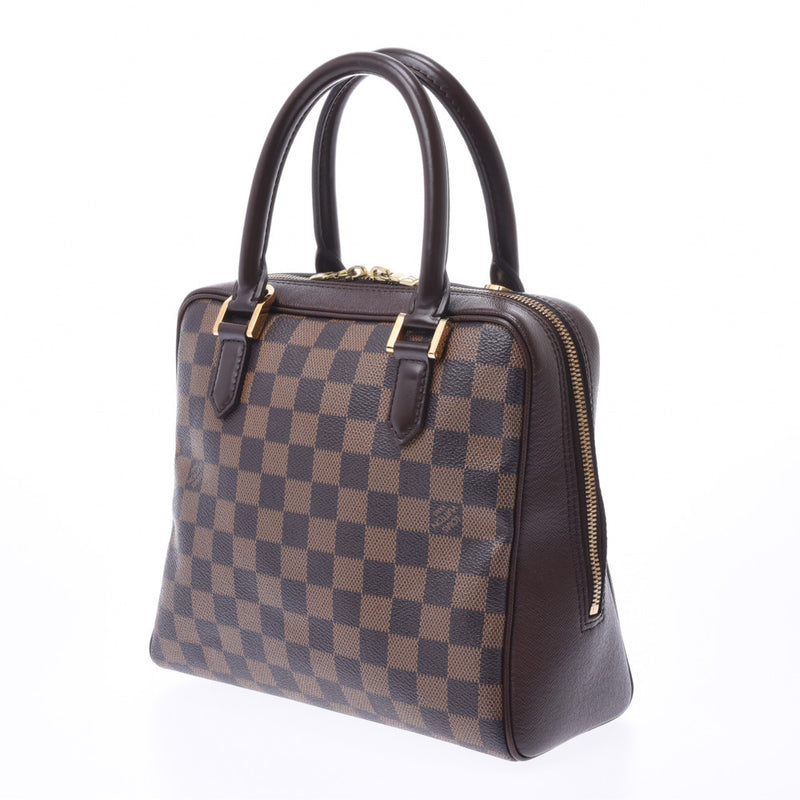 LOUIS VUITTON Louis Vuitton Damier Brera Brown N51150 Ladies Damier Canvas Leather Handbag A Rank Used Ginzo