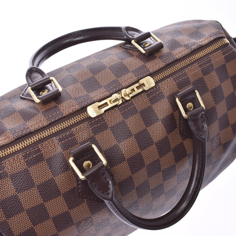 LOUIS VUITTON路易威登Damier Speedy Band Lierre 30棕色N41367男女皆宜的Damier帆布手提包AB等级二手Ginzo