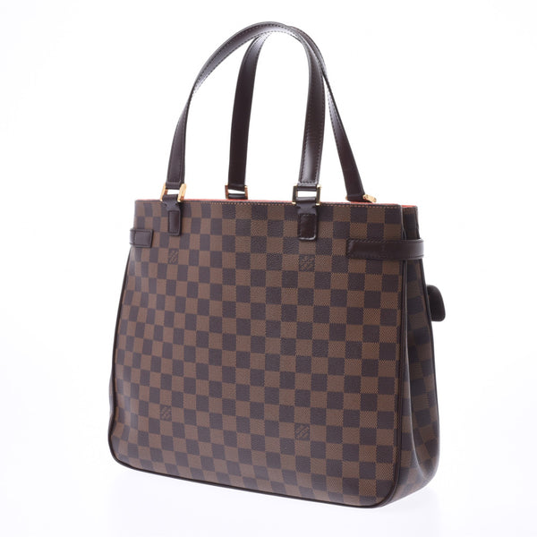 LOUIS VUITTON ルイヴィトン ダミエ ユゼス ブラウン N51128 ユニセックス ダミエキャンバス レザー トートバッグ Aランク 中古 銀蔵