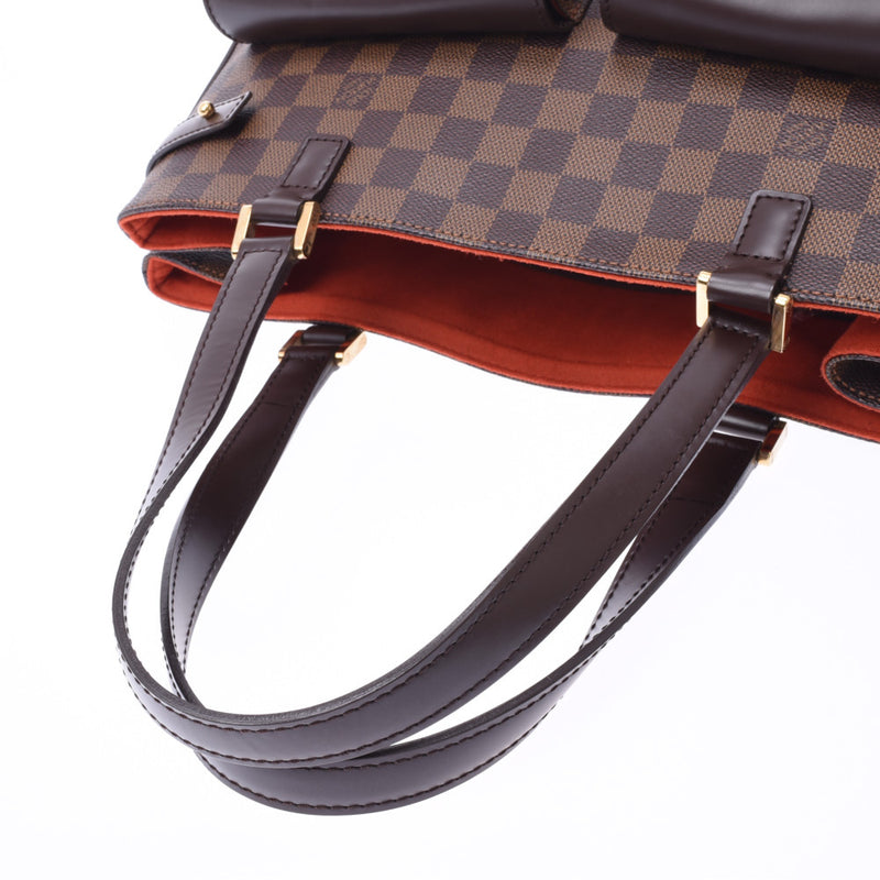 LOUIS VUITTON ルイヴィトン ダミエ ユゼス ブラウン N51128 ユニセックス ダミエキャンバス レザー トートバッグ Aランク 中古 銀蔵