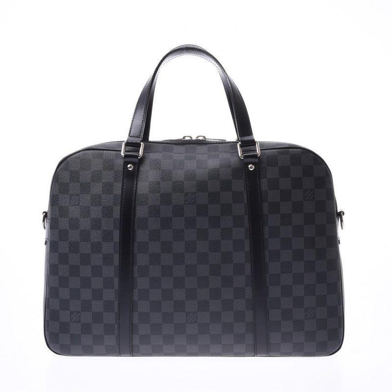 LOUIS VUITTON Louis Vuitton Damier Graphite Yoon Briefcase Black/Grey N48118 Men's Damier Graphite Canvas Business Bag AB Rank Used Ginzo