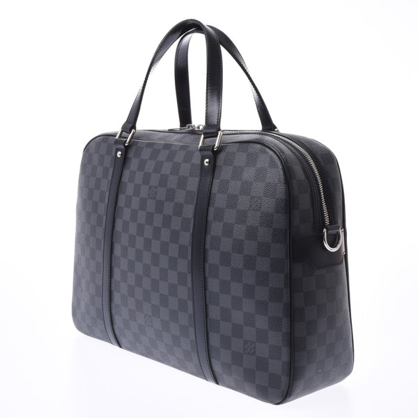 LOUIS VUITTON Louis Vuitton Damier Graphite Yoon Briefcase Black/Grey N48118 Men's Damier Graphite Canvas Business Bag AB Rank Used Ginzo
