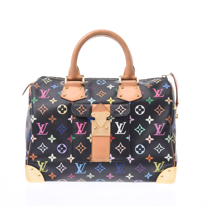 LOUIS VUITTON ルイヴィトン マルチカラー スピーディ30 黒 M92642 レディース モノグラムマルチカラー ハンドバッグ Bランク 中古 銀蔵