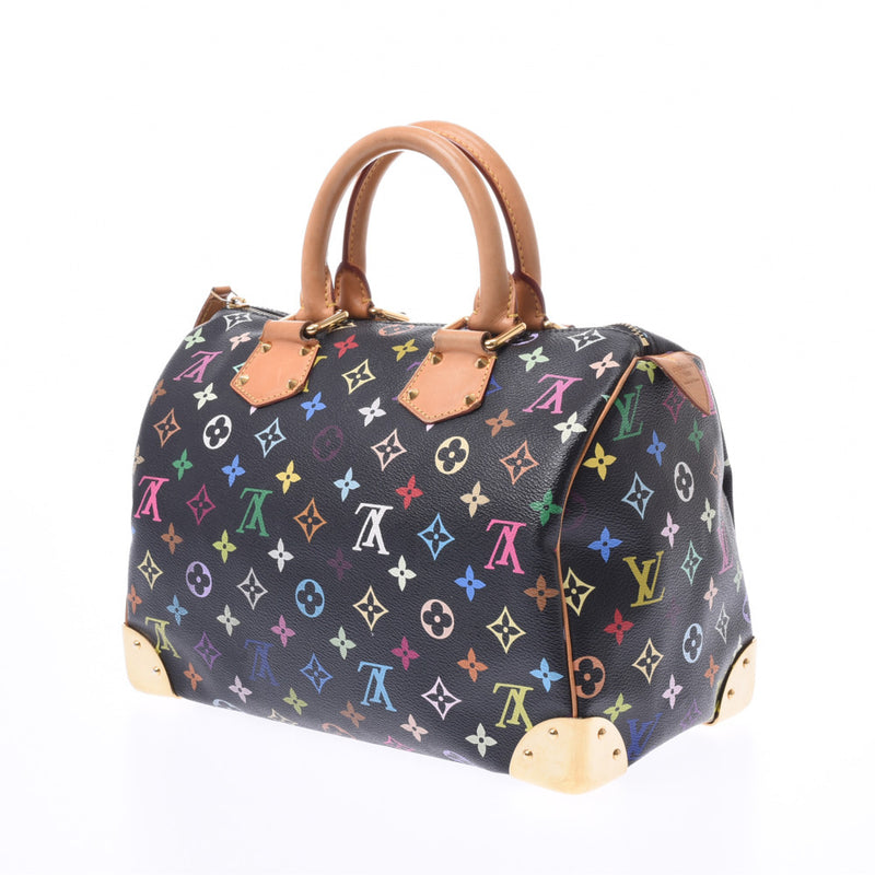 LOUIS VUITTON ルイヴィトン マルチカラー スピーディ30 黒 M92642 レディース モノグラムマルチカラー ハンドバッグ Bランク 中古 銀蔵