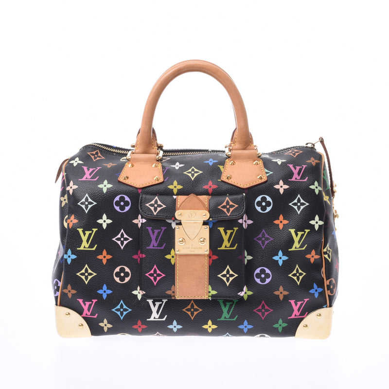 30 LOUIS VUITTON Louis Vuitton multicolored speedy black M92642 Lady's monogram multicolored handbag B ranks used silver storehouse