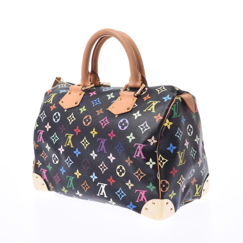 30 LOUIS VUITTON Louis Vuitton multicolored speedy black M92642 Lady's monogram multicolored handbag B ranks used silver storehouse