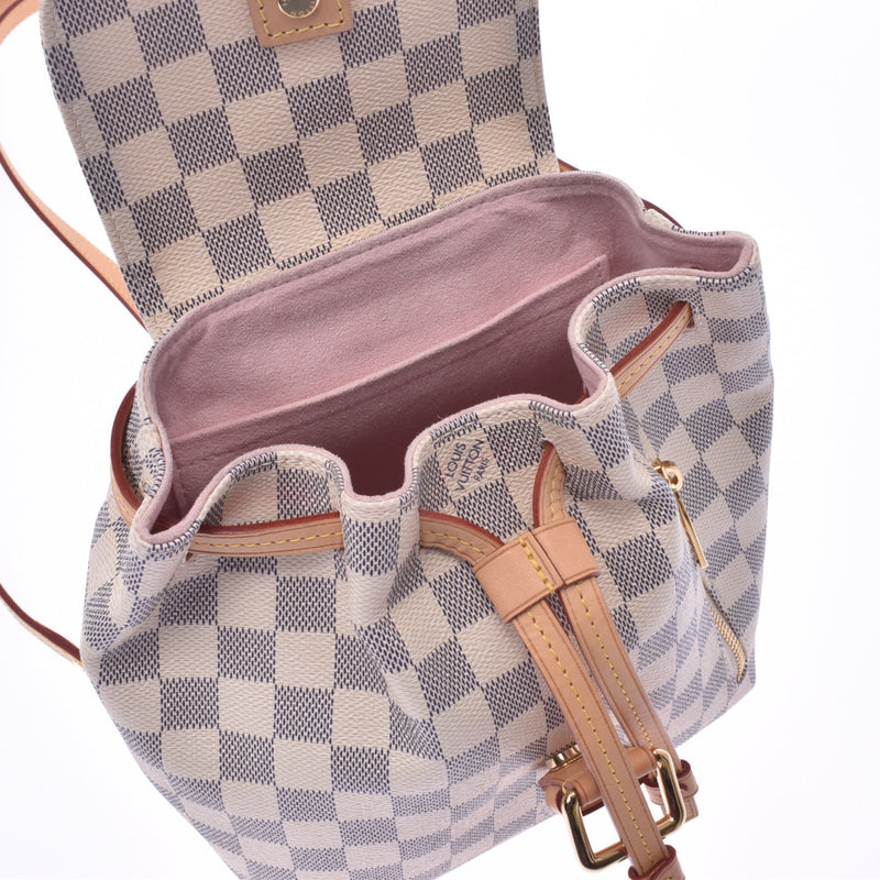 LOUIS VUITTON Louis Vuitton Damier Azur Speron BB White N44026 Ladies Damier Azur Canvas Backpack Daypack Shindo Used Ginzo