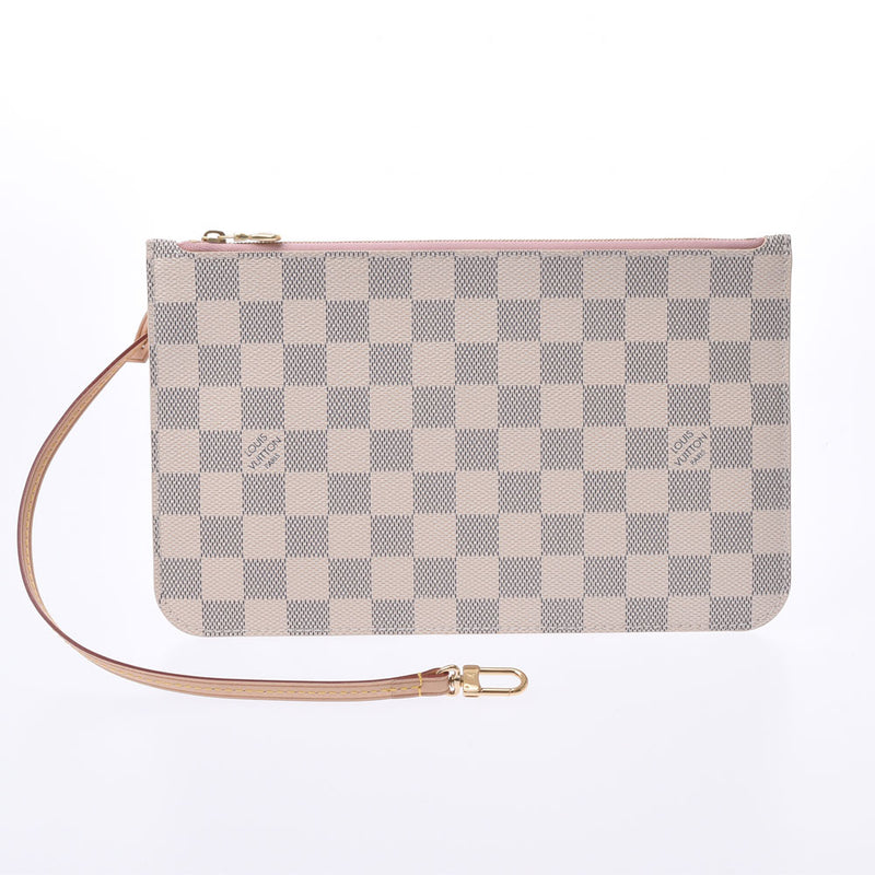 Louis Vuitton Neverfull medium model shopping bag in azure damier