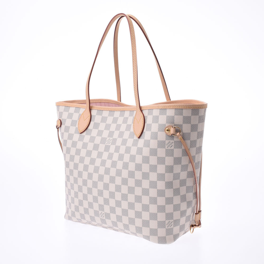 Louis Vuitton ダミエ　アズール ハンドバッグ ルイヴィトンアズール ネヴァーフルMM 14137 白 レディース ダミエ