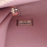 双人包2WAY袋、粉红色、女士、鱼子酱皮肤、手袋A等级、使用和银存储