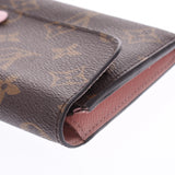 LOUIS VUITTON ルイヴィトンモノグラムポルトフォイユエミリーローズバレリーヌ M61289 Lady's monogram canvas long wallet B rank used silver storehouse