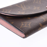 LOUIS VUITTON ルイヴィトンモノグラムポルトフォイユエミリーローズバレリーヌ M61289 Lady's monogram canvas long wallet B rank used silver storehouse