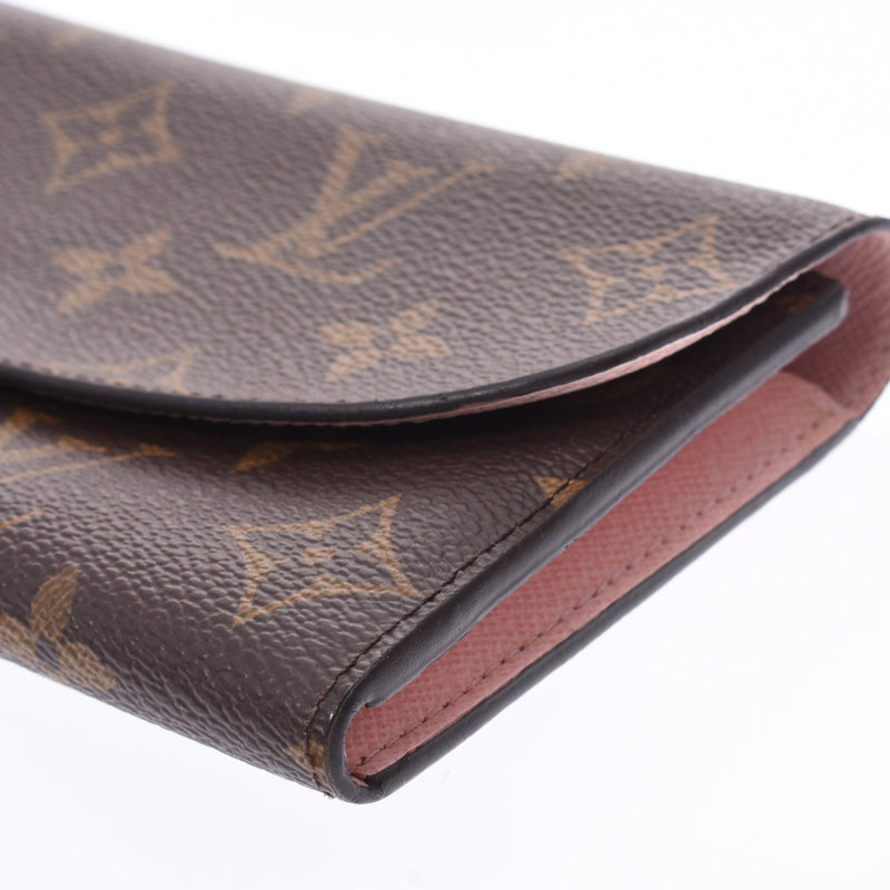 LOUIS VUITTON ルイヴィトンモノグラムポルトフォイユエミリーローズバレリーヌ M61289 Lady's monogram canvas long wallet B rank used silver storehouse