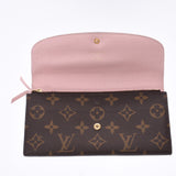 LOUIS VUITTON ルイヴィトンモノグラムポルトフォイユエミリーローズバレリーヌ M61289 Lady's monogram canvas long wallet B rank used silver storehouse