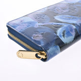 LOUIS VUITTON Louis Vuitton Verni Ikat Flower Zippy Wallet Granblue M90018 Ladies Monogram Verni Long Wallet A Rank Used Ginzo