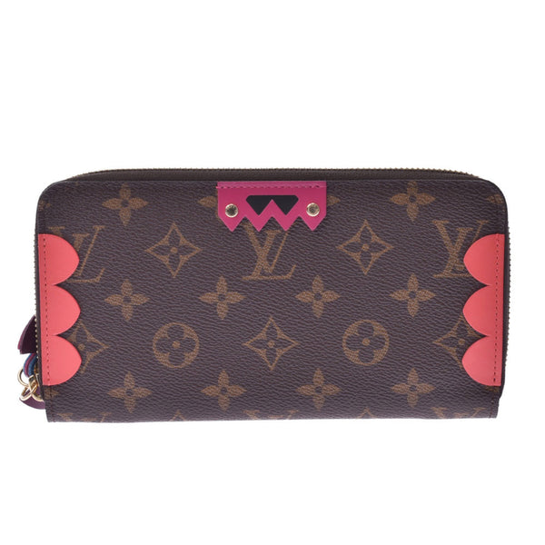 LOUIS VUITTON Louis Vuitton Monogram Totem Jippy Wallet Flamingo Brown/Pink M61364 Unisex Long Wallet Shinto Used Ginzo