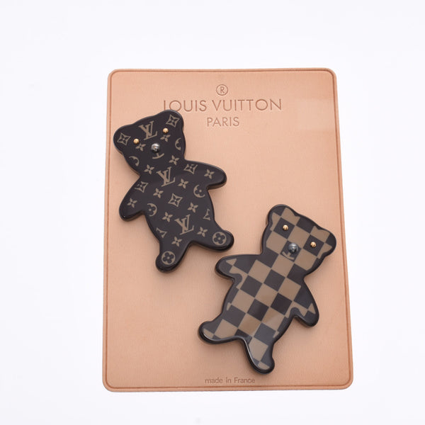 Louis Vuitton Louis Vuitton Teddy Bear Motif Monogram + Damier Pin
