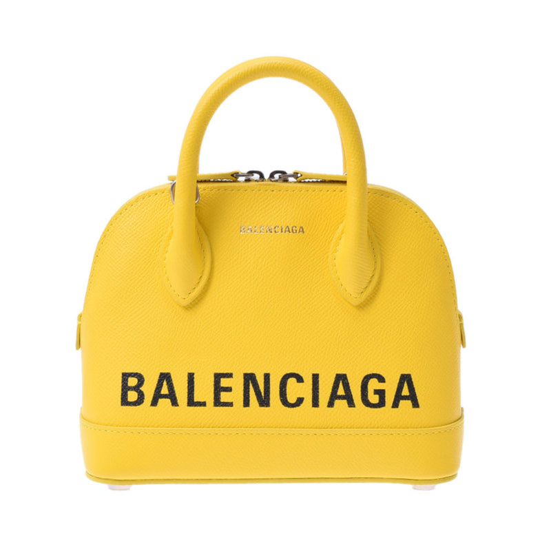 BALENCIAGA バレンシアガ ヴィル トップ ハンドルバッグXXS 黄 550646 レディース レザー 2WAYバッグ Aランク 中古 銀蔵