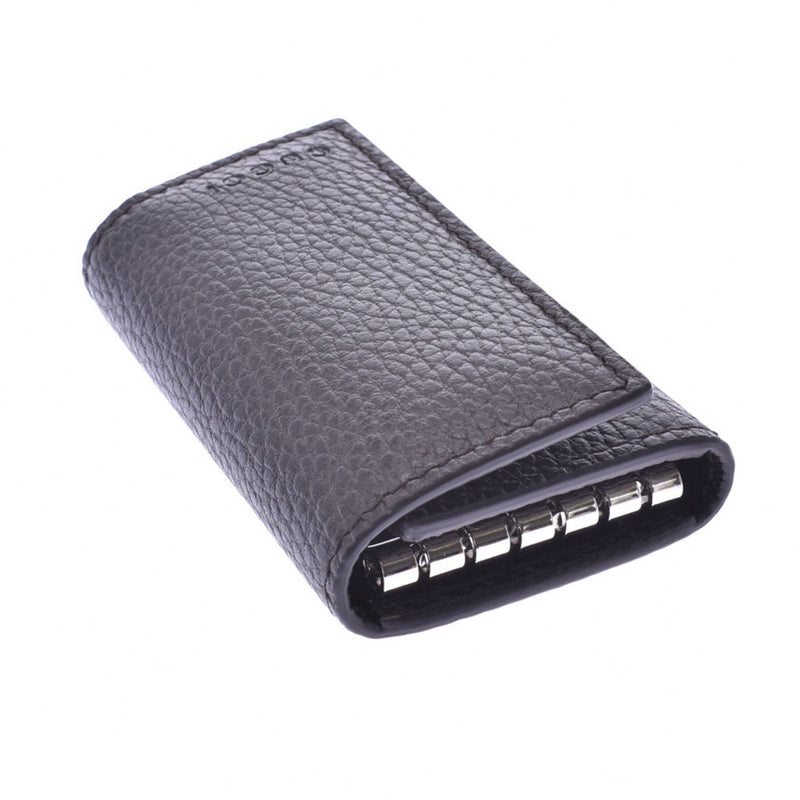 Six GUCCI Gucci key case outlet dark brown 150402 unisex calf key case-free silver storehouse