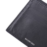 BALENCIAGA 巴伦西亚加埃布里迪双折叠钱包 黑色 / 白色 中性小牛卡双折钱包 A 级二手银藏