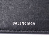 BALENCIAGA 巴伦西亚加埃布里迪双折叠钱包 黑色 / 白色 中性小牛卡双折钱包 A 级二手银藏