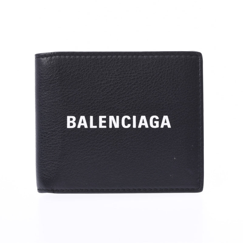 【人気】バレンシアガ 二つ折り財布 ブラック カーフレザー  ユニセックス