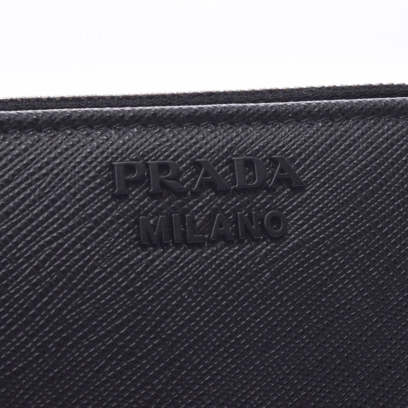 PRADA プラダ ラビットチャーム IDケース付き コンパクトウォレット 黒 1ML023 ユニセックス サフィアーノ 二つ折り財布 未使用 銀蔵