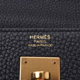 HERMES Hermes Kelly 32, 2WAY bag, black gold fittings, X-carved in. Ladies, traws, handbags, unused silver coins.