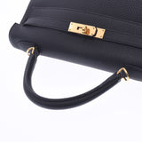 HERMES Hermes Kelly 32, 2WAY bag, black gold fittings, X-carved in. Ladies, traws, handbags, unused silver coins.