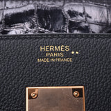 HERMES爱马仕（Hermes）Birkin Touch 30黑色玫瑰金硬件D（刻（2019左右）女士Niroticus Torillon Novillo手提包A Rank Used Ginzo