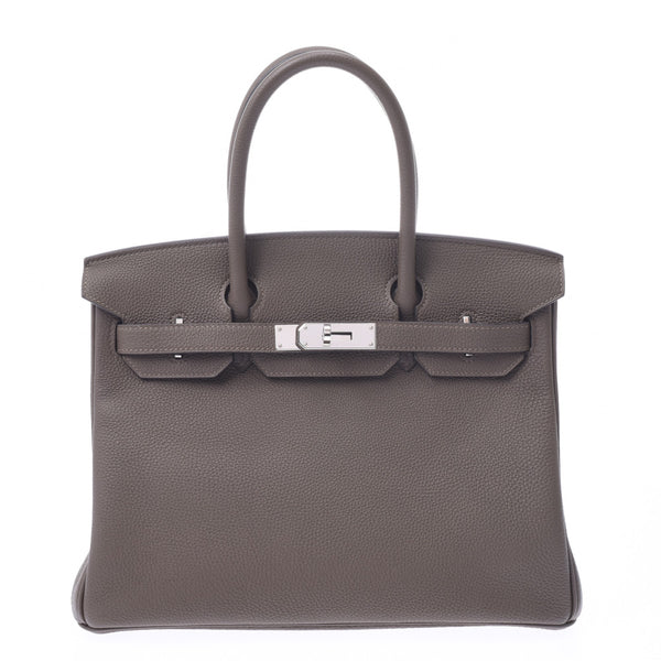 HERMES爱马仕（Hermes）Birkin 30顶刻钯金硬件T字样（约2015年）女士Togo手提包A Rank Used Ginzo