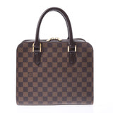 LOUIS VUITTON路易威登Damier Triana棕色N51155女士Damier帆布皮革手提包A级二手Ginzo