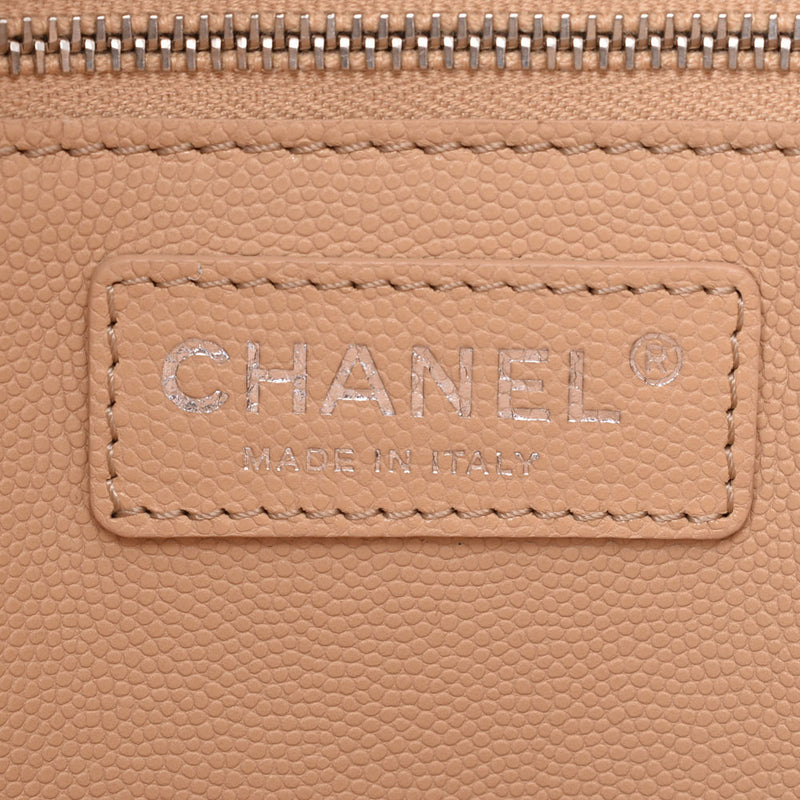 CHANEL Chanel matelasse 2WAY bag beige silver metal fittings Lady's caviar skin handbag A rank used silver storehouse