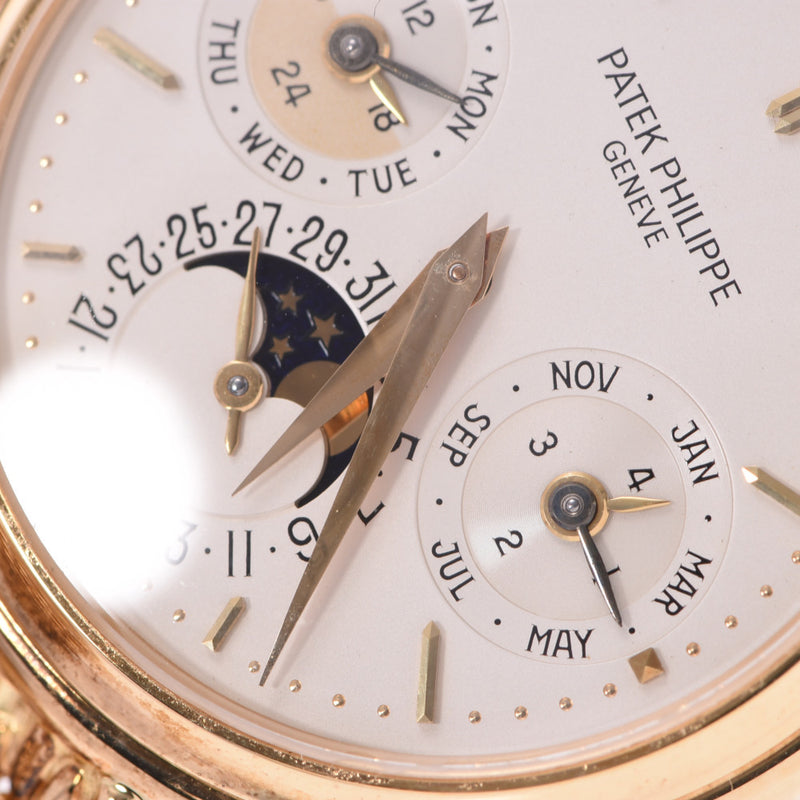 PATEK PHILIPPE PATEC Philippe Perpetual Calendar Moon Phase Complication 3945/1 Men's YG Watch Automatic Winding Ivory Dial AB Rank Used Ginzo