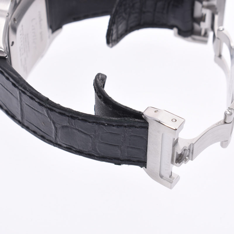 卡地亚卡地亚桑托斯100毫米W20106X8男式SS/皮革手表自动卷白色表盘a级银股票