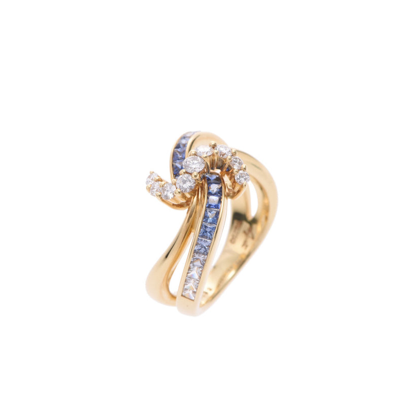 [Financial sales] Other sapphire 0.89ct Diamond 0.33ct Jeunet Junet 12.5 Ladies K18 YG Ring / Ring A-Rank Used Sink