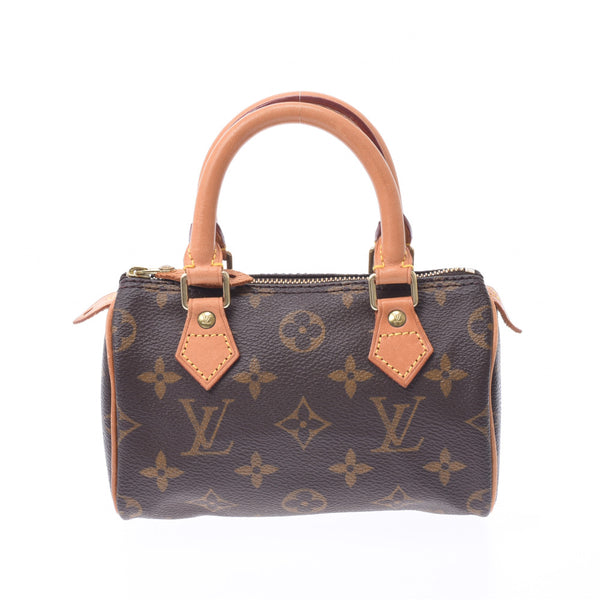 LOUIS VUITTON路易威登Monogram Mini Speedy 2WAY手提袋棕色M41534女士Monogram帆布皮革手提包AB等级二手Ginzo